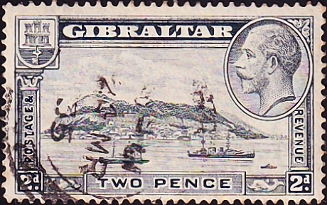 Гибралтар 1932 год . Гибралтарская скала с восточной стороны . Каталог 2,50 € (1)